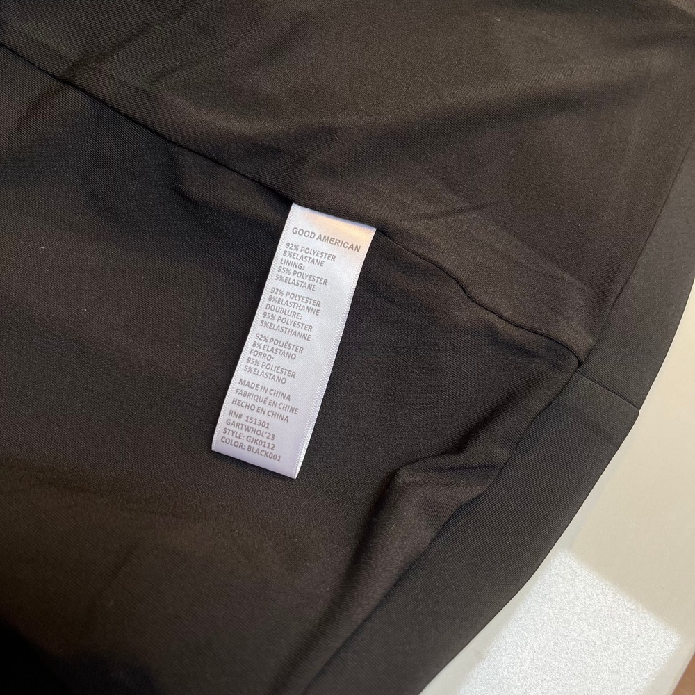 Good American Black Scuba Single Button Blazer Jacket Zip Cuffs Womens‎ XL LKNW - Picture 12 of 16